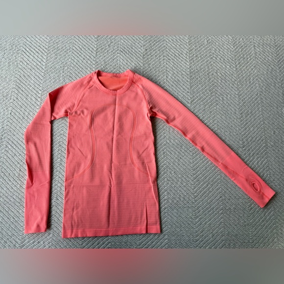 Lululemon Swiftly Tech Long-Sleeve Shirt Neon Orange sz 4 - Picture 3 of 5